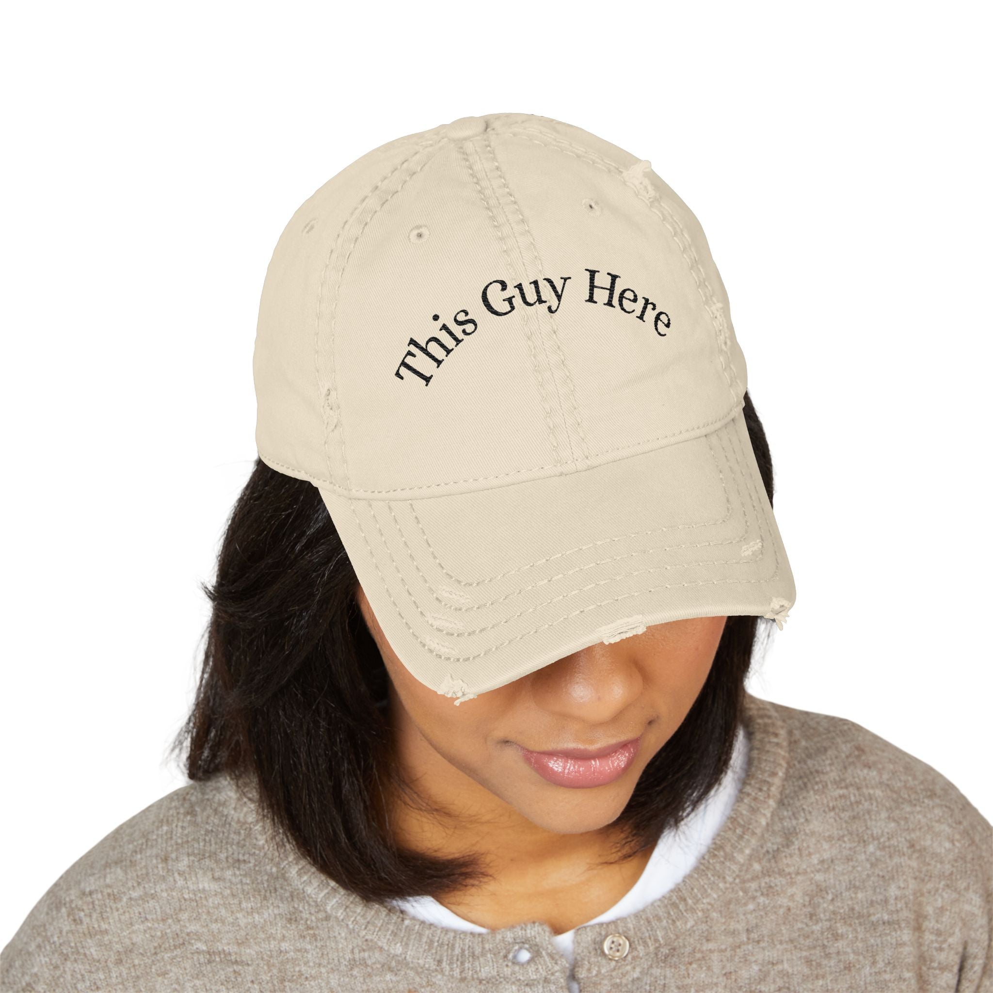 Distressed Dad Hat with Embroidery - Casual Everyday Style, Gift for Dad, Birthday, Father's Day, Unique Fashion Accessory