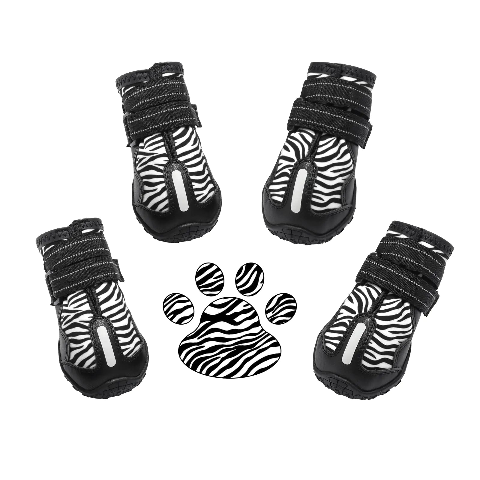 PAWOLOGY Dog Shoes Dog Booties for Winter Pet Rain Boots Waterproof Snow Boots Paw Protectors with Reflective Straps Anti-SlipDog Shoes for Medium Dog to Large Dogs 4PCS