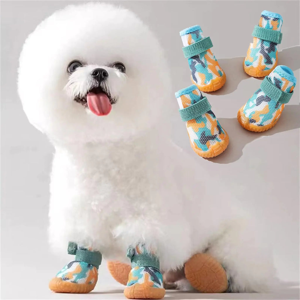Yeduzyn 4Pcs Waterproof Dog Boots Dog Shoes for Snow and Rain Teddy Pomeranian Bichon Middle and Small Dogs (Size 2)