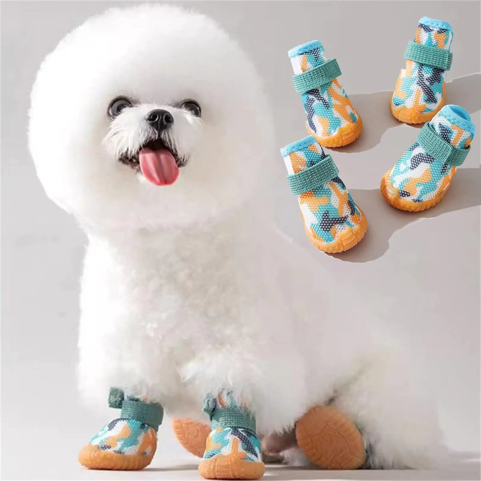 Yeduzyn 4Pcs Waterproof Dog Boots Dog Shoes for Snow and Rain Teddy Pomeranian Bichon Middle and Small Dogs (Size 2)